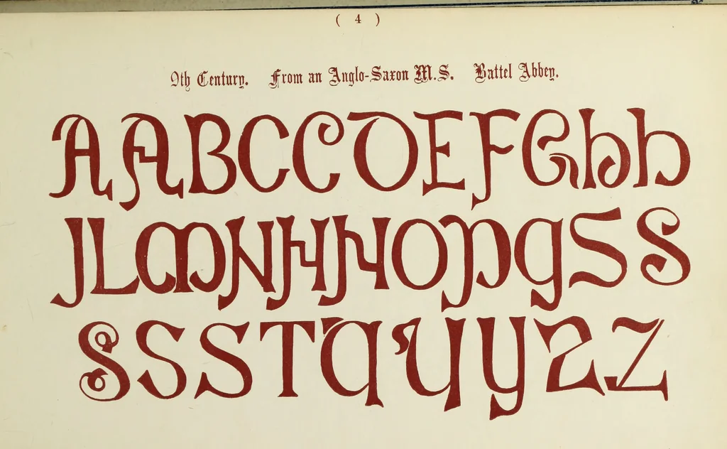 An illustration from The book of ornamental alphabets, ancient and mediaeval, from the eighth century, with numerals; including Gothic; church text, large and small; German arabesque; initials for illumination, monograms, crosses, etc., for the use of architectural and engineering draughtsmen, masons, decorative painters, lithographers, engravers, carvers, etc. etc., 1863, leaf 16