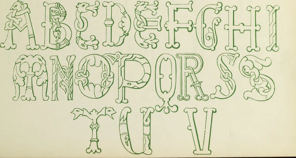 An illustration from The book of ornamental alphabets, ancient and mediaeval, from the eighth century, with numerals; including Gothic; church text, large and small; German arabesque; initials for illumination, monograms, crosses, etc., for the use of architectural and engineering draughtsmen, masons, decorative painters, lithographers, engravers, carvers, etc. etc., 1863, leaf 18