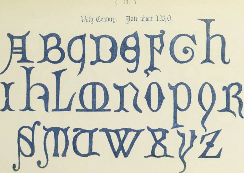 An illustration from The book of ornamental alphabets, ancient and mediaeval, from the eighth century, with numerals; including Gothic; church text, large and small; German arabesque; initials for illumination, monograms, crosses, etc., for the use of architectural and engineering draughtsmen, masons, decorative painters, lithographers, engravers, carvers, etc. etc., 1863, leaf 38