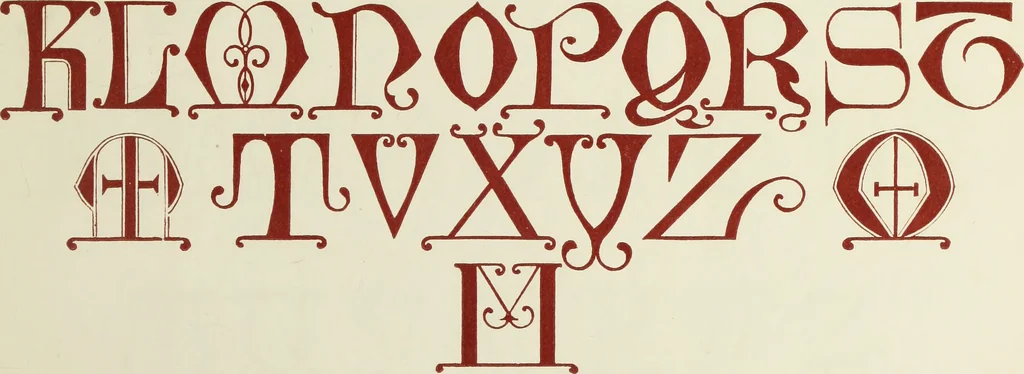 An illustration from The book of ornamental alphabets, ancient and mediaeval, from the eighth century, with numerals; including Gothic; church text, large and small; German arabesque; initials for illumination, monograms, crosses, etc., for the use of architectural and engineering draughtsmen, masons, decorative painters, lithographers, engravers, carvers, etc. etc., 1863, leaf 40