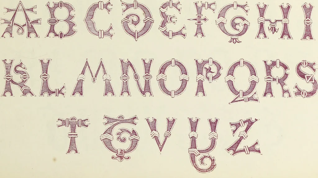 An illustration from The book of ornamental alphabets, ancient and mediaeval, from the eighth century, with numerals; including Gothic; church text, large and small; German arabesque; initials for illumination, monograms, crosses, etc., for the use of architectural and engineering draughtsmen, masons, decorative painters, lithographers, engravers, carvers, etc. etc., 1863, leaf 68