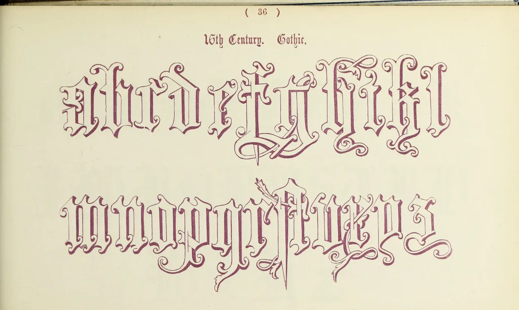 An illustration from The book of ornamental alphabets, ancient and mediaeval, from the eighth century, with numerals; including Gothic; church text, large and small; German arabesque; initials for illumination, monograms, crosses, etc., for the use of architectural and engineering draughtsmen, masons, decorative painters, lithographers, engravers, carvers, etc. etc., 1863, leaf 80