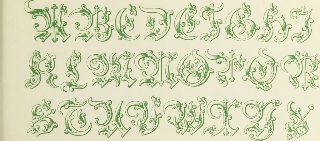 An illustration from The book of ornamental alphabets, ancient and mediaeval, from the eighth century, with numerals; including Gothic; church text, large and small; German arabesque; initials for illumination, monograms, crosses, etc., for the use of architectural and engineering draughtsmen, masons, decorative painters, lithographers, engravers, carvers, etc. etc., 1863, leaf 90