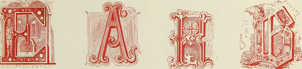 An illustration from The book of ornamental alphabets, ancient and mediaeval, from the eighth century, with numerals; including Gothic; church text, large and small; German arabesque; initials for illumination, monograms, crosses, etc., for the use of architectural and engineering draughtsmen, masons, decorative painters, lithographers, engravers, carvers, etc. etc., 1863, leaf 96