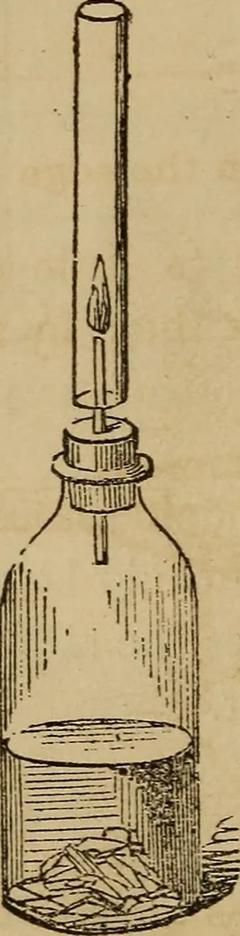An illustration from Book of riddles and five hundred home amusements : containing a choice and curious collection of riddles, charades, enigmas, rebuses, anagrams, transpositions, conundrums, amusing puzzles, queer sleights, recreations in arithmetic, fireside games, and natural magic, embracing entertaining amusements in magnetism, chemistry, second sight, and simple recreations in science for family and social pastime, 1863, leaf 59