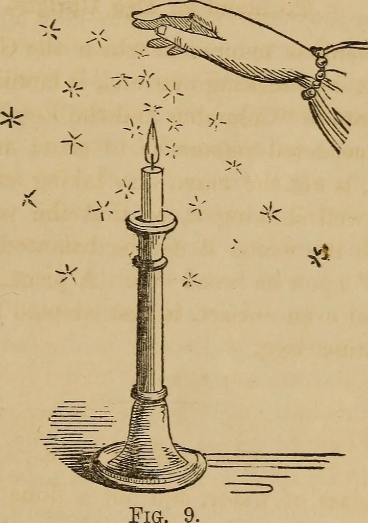 An illustration from Book of riddles and five hundred home amusements : containing a choice and curious collection of riddles, charades, enigmas, rebuses, anagrams, transpositions, conundrums, amusing puzzles, queer sleights, recreations in arithmetic, fireside games, and natural magic, embracing entertaining amusements in magnetism, chemistry, second sight, and simple recreations in science for family and social pastime, 1863, leaf 62