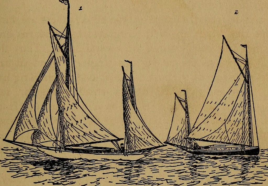 An illustration from The book of the sailboat;, 1916, leaf 58
