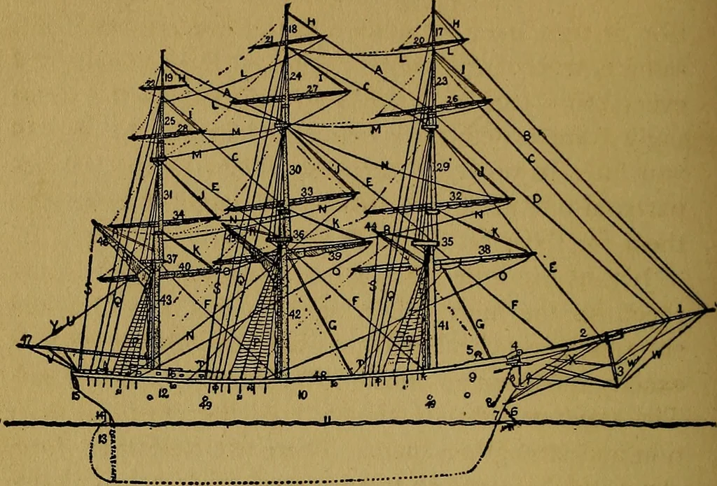 An illustration from The book of the sailboat;, 1916, leaf 65