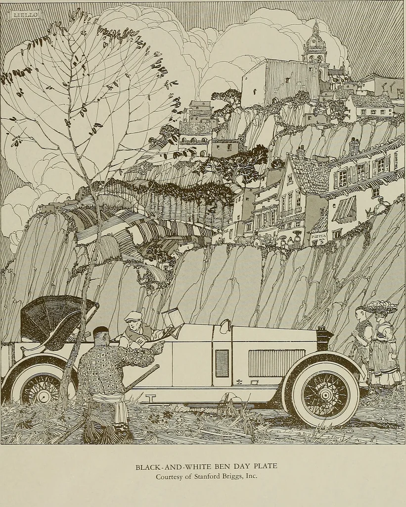 An illustration from A book of samples of papers manufactured to print properly all kinds of illustrations; together with a book of the same papers printed and lithographed in all of the principal processes used for illustration, 1922, leaf 180