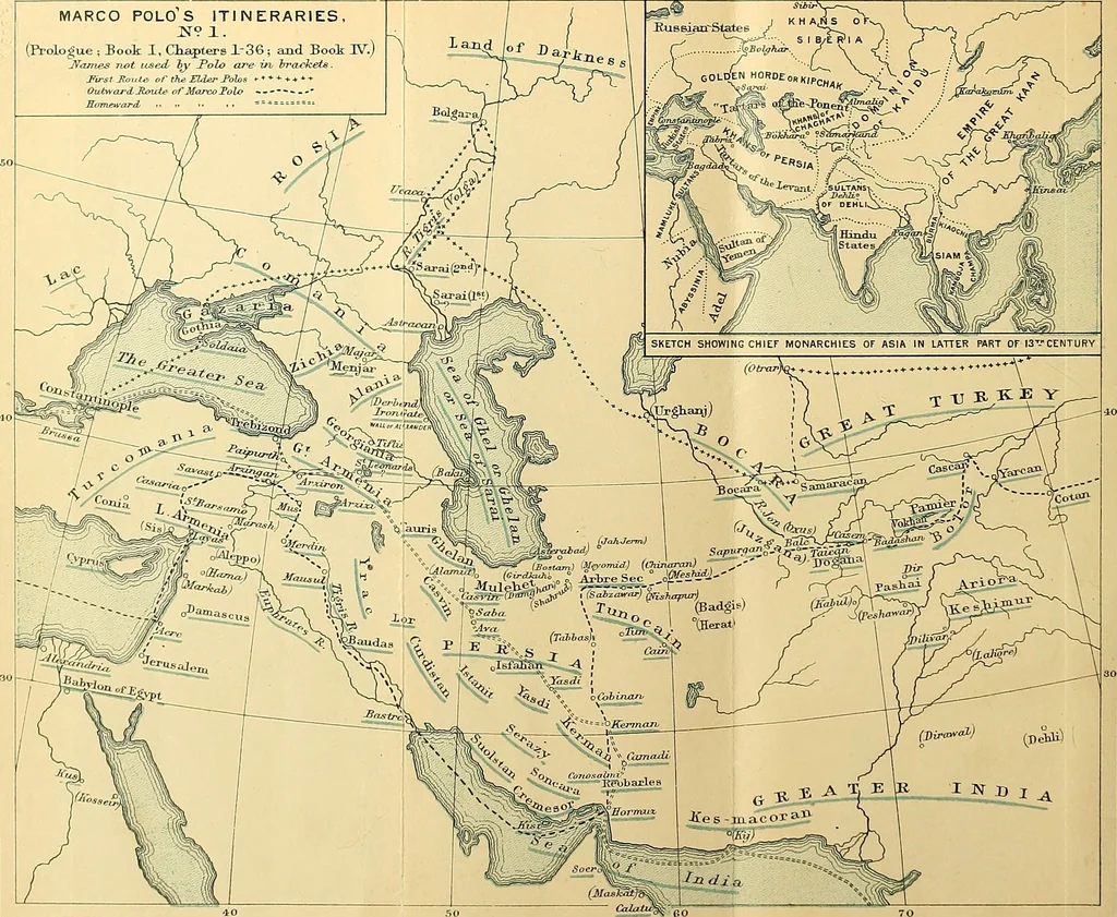 An illustration from The book of Ser Marco Polo, the Venetian, concerning the kingdoms and marvels of the East;, 1903, leaf 287