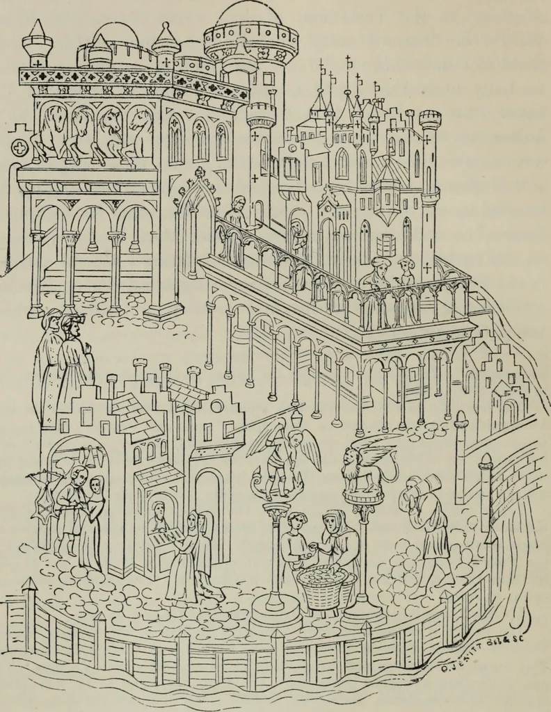 An illustration from The book of Ser Marco Polo : the Venetian concerning the kingdoms and marvels of the East, 1903, leaf 133