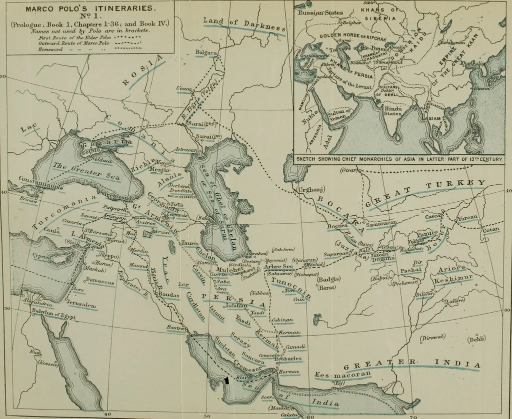 An illustration from The book of Ser Marco Polo : the Venetian concerning the kingdoms and marvels of the East, 1903, leaf 294