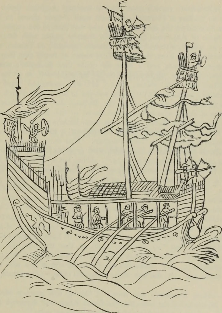 An illustration from The book of Ser Marco Polo : the Venetian concerning the kingdoms and marvels of the East, 1903, leaf 338