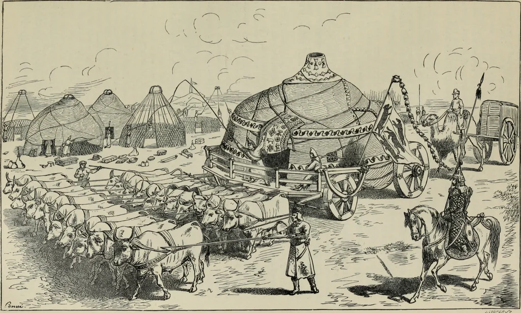 An illustration from The book of Ser Marco Polo : the Venetian concerning the kingdoms and marvels of the East, 1903, leaf 564