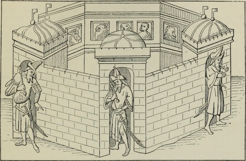 An illustration from The book of Ser Marco Polo : the Venetian concerning the kingdoms and marvels of the East, 1903, leaf 687