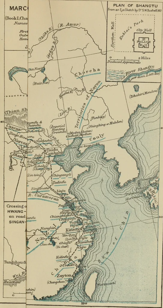 An illustration from The book of Ser Marco Polo : the Venetian concerning the kingdoms and marvels of the East, 1903, leaf 797