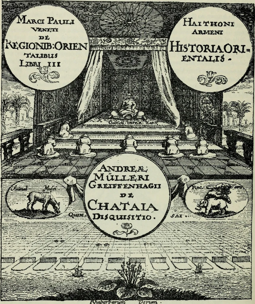An illustration from The book of Ser Marco Polo : the Venetian concerning the kingdoms and marvels of the East, 1903, leaf 480