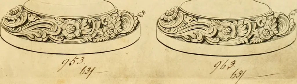 An illustration from [Book of silver patterns], 1820, leaf 12