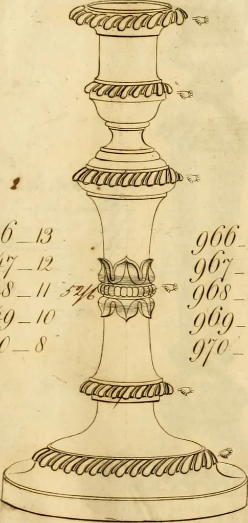 An illustration from [Book of silver patterns], 1820, leaf 18