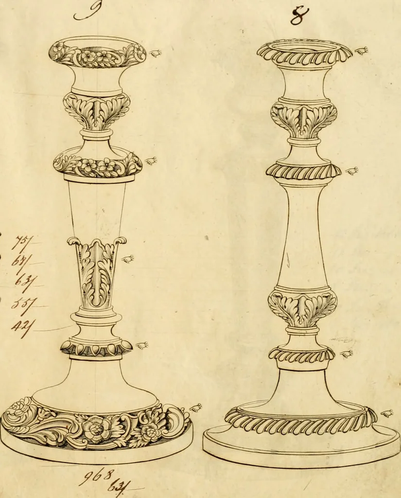 An illustration from [Book of silver patterns], 1820, leaf 18