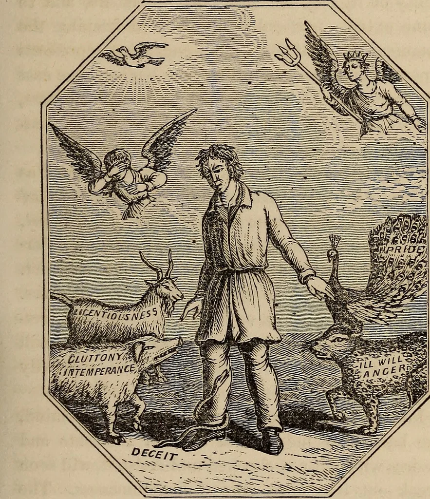 An illustration from The book of similitudes:, 1860, leaf 148