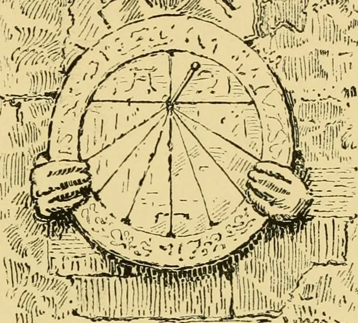 An illustration from The book of sun-dials; originally compiled by the late Mrs. Alfred Gatty; now enl. and re-edited by H. K. F. Eden and Eleanor Lloyd, 1900, leaf 102