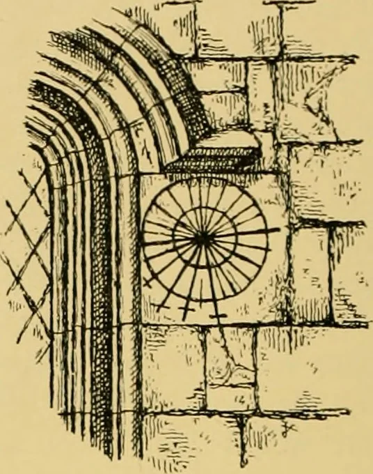 An illustration from The book of sun-dials; originally compiled by the late Mrs. Alfred Gatty; now enl. and re-edited by H. K. F. Eden and Eleanor Lloyd, 1900, leaf 105