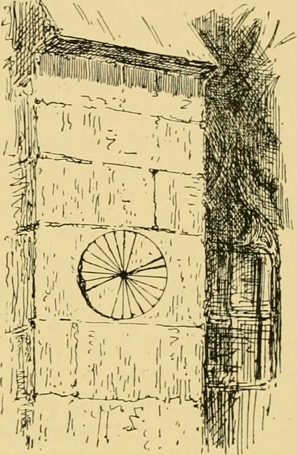 An illustration from The book of sun-dials; originally compiled by the late Mrs. Alfred Gatty; now enl. and re-edited by H. K. F. Eden and Eleanor Lloyd, 1900, leaf 106