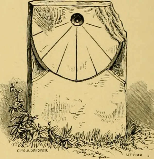 An illustration from The book of sun-dials; originally compiled by the late Mrs. Alfred Gatty; now enl. and re-edited by H. K. F. Eden and Eleanor Lloyd, 1900, leaf 113
