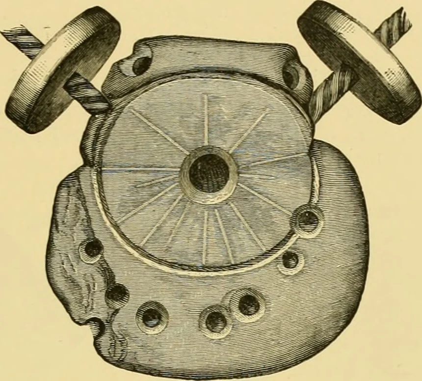 An illustration from The book of sun-dials; originally compiled by the late Mrs. Alfred Gatty; now enl. and re-edited by H. K. F. Eden and Eleanor Lloyd, 1900, leaf 116