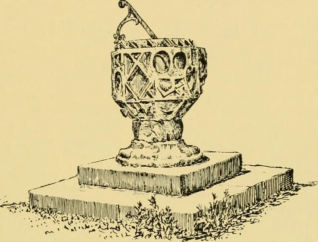 An illustration from The book of sun-dials; originally compiled by the late Mrs. Alfred Gatty; now enl. and re-edited by H. K. F. Eden and Eleanor Lloyd, 1900, leaf 124