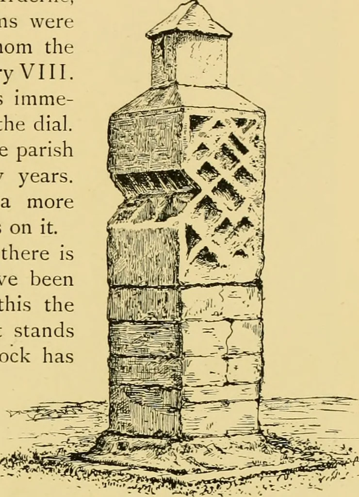 An illustration from The book of sun-dials; originally compiled by the late Mrs. Alfred Gatty; now enl. and re-edited by H. K. F. Eden and Eleanor Lloyd, 1900, leaf 128
