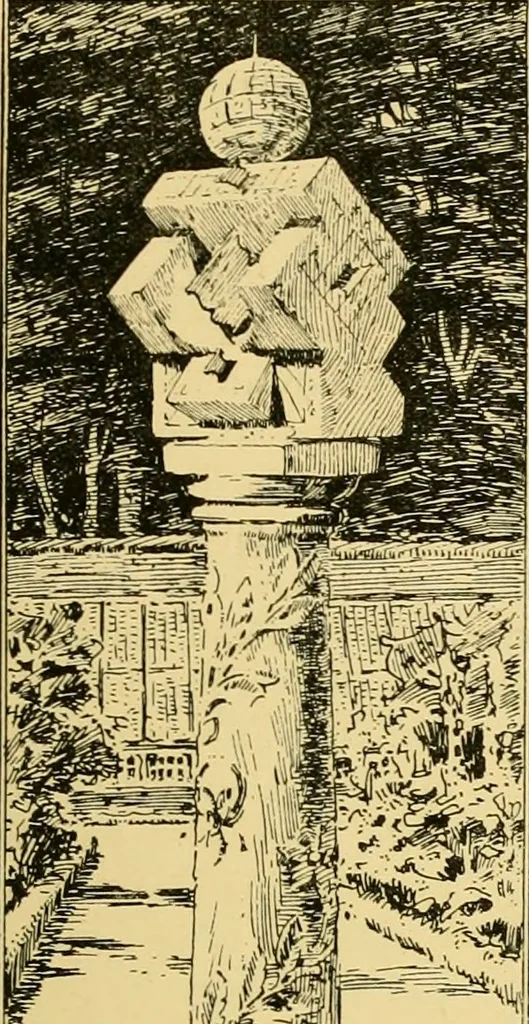 An illustration from The book of sun-dials; originally compiled by the late Mrs. Alfred Gatty; now enl. and re-edited by H. K. F. Eden and Eleanor Lloyd, 1900, leaf 134