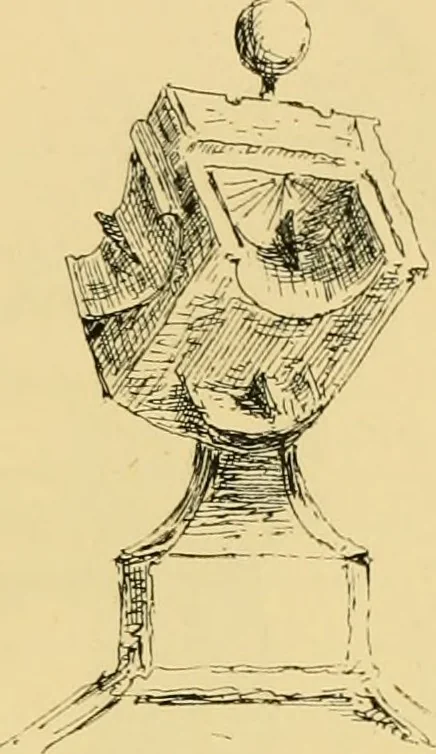 An illustration from The book of sun-dials; originally compiled by the late Mrs. Alfred Gatty; now enl. and re-edited by H. K. F. Eden and Eleanor Lloyd, 1900, leaf 134