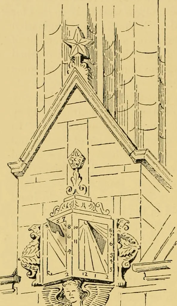 An illustration from The book of sun-dials; originally compiled by the late Mrs. Alfred Gatty; now enl. and re-edited by H. K. F. Eden and Eleanor Lloyd, 1900, leaf 177