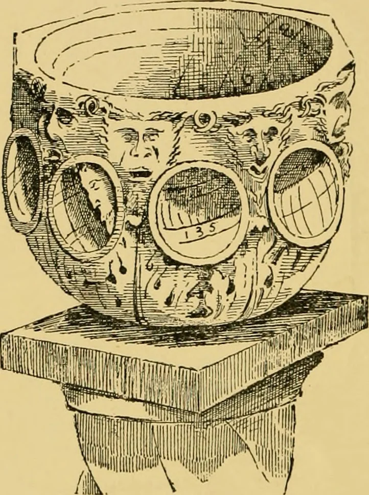 An illustration from The book of sun-dials; originally compiled by the late Mrs. Alfred Gatty; now enl. and re-edited by H. K. F. Eden and Eleanor Lloyd, 1900, leaf 193