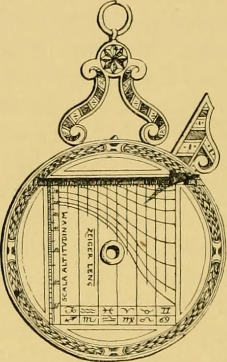 An illustration from The book of sun-dials; originally compiled by the late Mrs. Alfred Gatty; now enl. and re-edited by H. K. F. Eden and Eleanor Lloyd, 1900, leaf 223