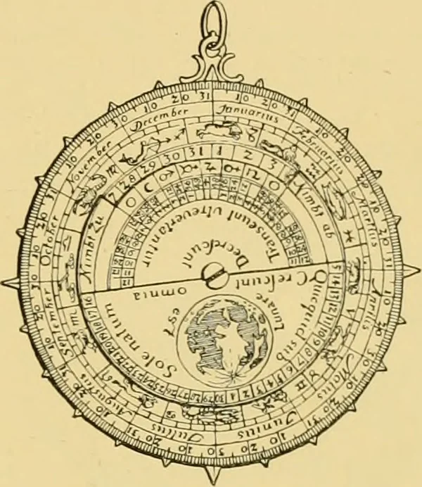 An illustration from The book of sun-dials; originally compiled by the late Mrs. Alfred Gatty; now enl. and re-edited by H. K. F. Eden and Eleanor Lloyd, 1900, leaf 224