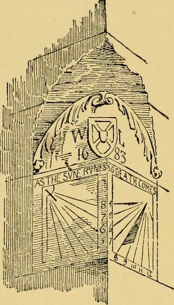 An illustration from The book of sun-dials; originally compiled by the late Mrs. Alfred Gatty; now enl. and re-edited by H. K. F. Eden and Eleanor Lloyd, 1900, leaf 249