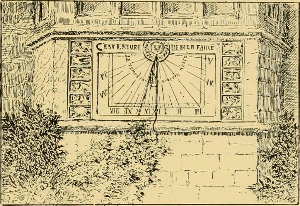An illustration from The book of sun-dials; originally compiled by the late Mrs. Alfred Gatty; now enl. and re-edited by H. K. F. Eden and Eleanor Lloyd, 1900, leaf 258