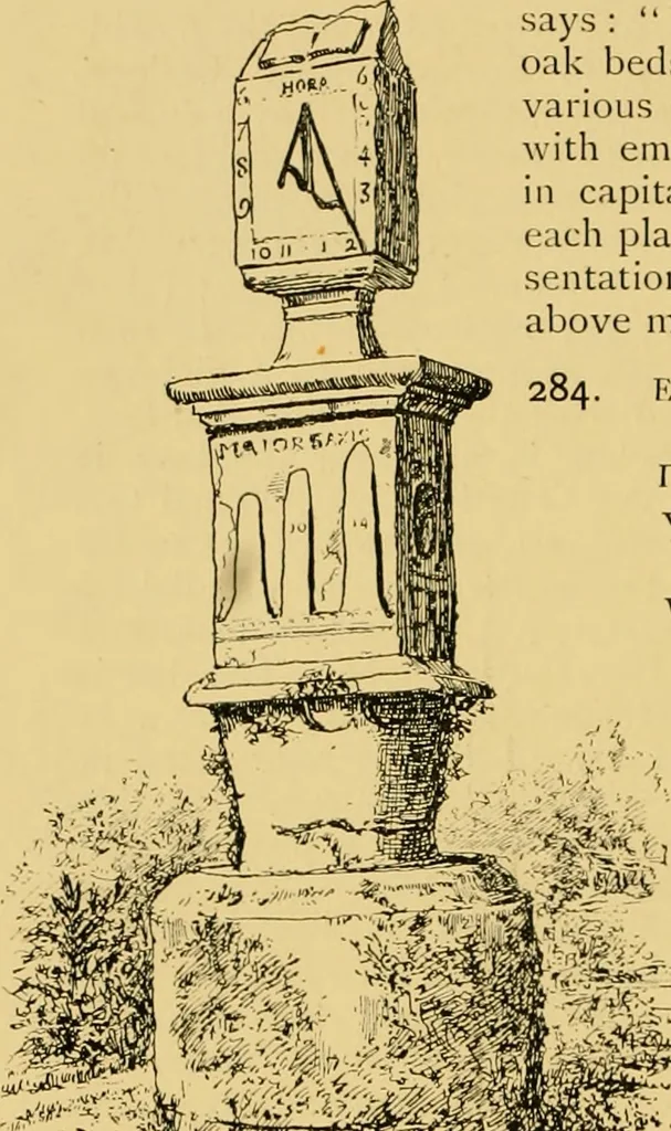 An illustration from The book of sun-dials; originally compiled by the late Mrs. Alfred Gatty; now enl. and re-edited by H. K. F. Eden and Eleanor Lloyd, 1900, leaf 289
