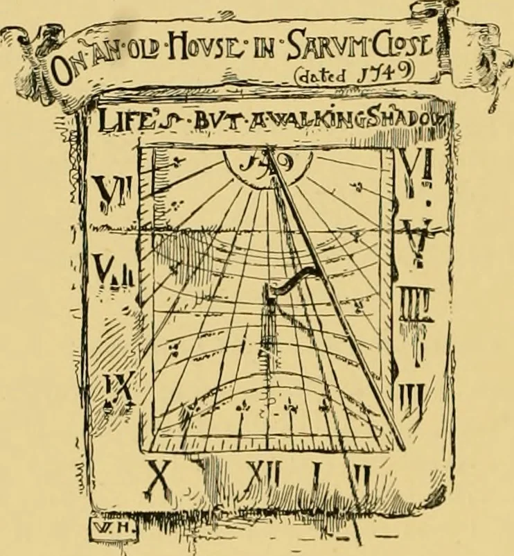 An illustration from The book of sun-dials; originally compiled by the late Mrs. Alfred Gatty; now enl. and re-edited by H. K. F. Eden and Eleanor Lloyd, 1900, leaf 353