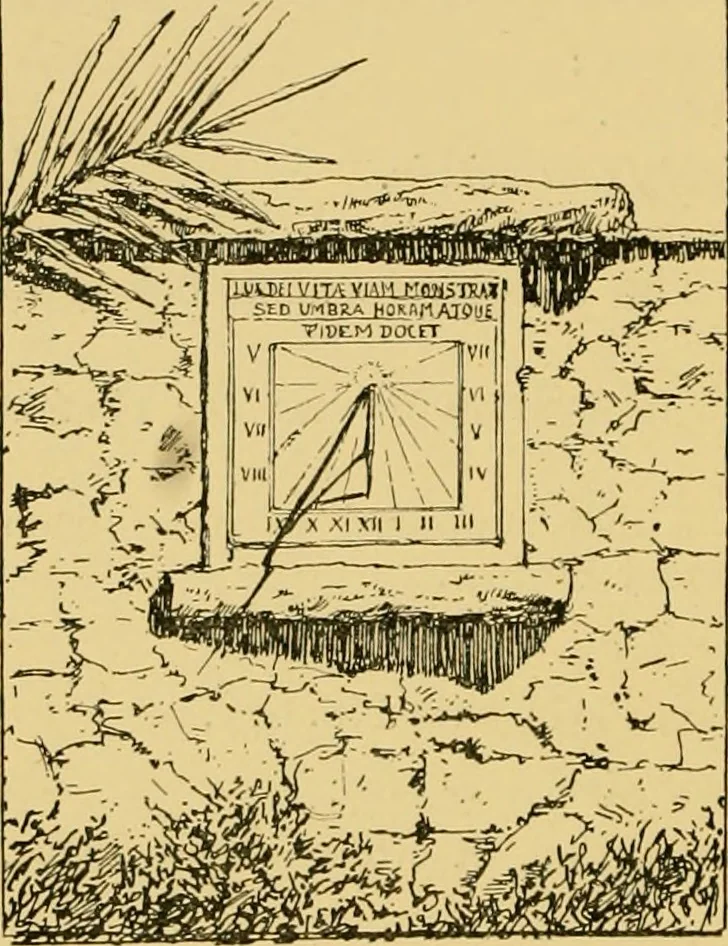 An illustration from The book of sun-dials; originally compiled by the late Mrs. Alfred Gatty; now enl. and re-edited by H. K. F. Eden and Eleanor Lloyd, 1900, leaf 359