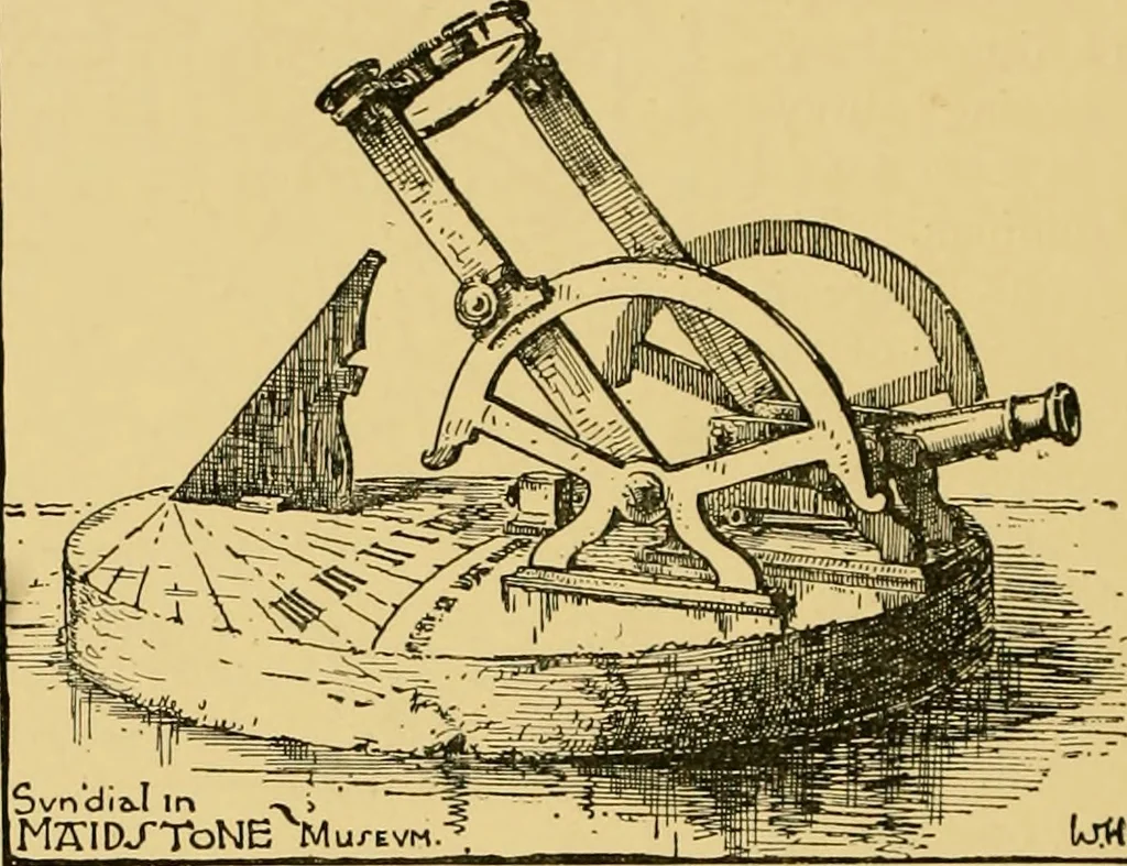 An illustration from The book of sun-dials; originally compiled by the late Mrs. Alfred Gatty; now enl. and re-edited by H. K. F. Eden and Eleanor Lloyd, 1900, leaf 37