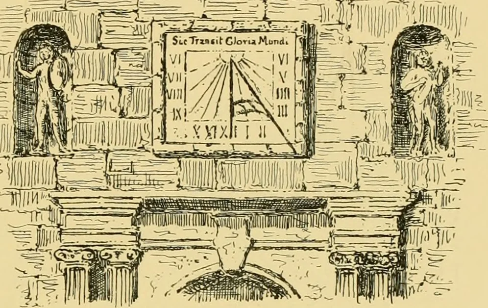 An illustration from The book of sun-dials; originally compiled by the late Mrs. Alfred Gatty; now enl. and re-edited by H. K. F. Eden and Eleanor Lloyd, 1900, leaf 436