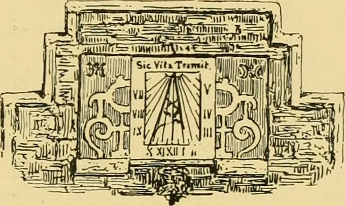 An illustration from The book of sun-dials; originally compiled by the late Mrs. Alfred Gatty; now enl. and re-edited by H. K. F. Eden and Eleanor Lloyd, 1900, leaf 438
