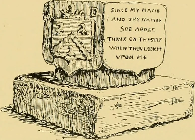 An illustration from The book of sun-dials; originally compiled by the late Mrs. Alfred Gatty; now enl. and re-edited by H. K. F. Eden and Eleanor Lloyd, 1900, leaf 454