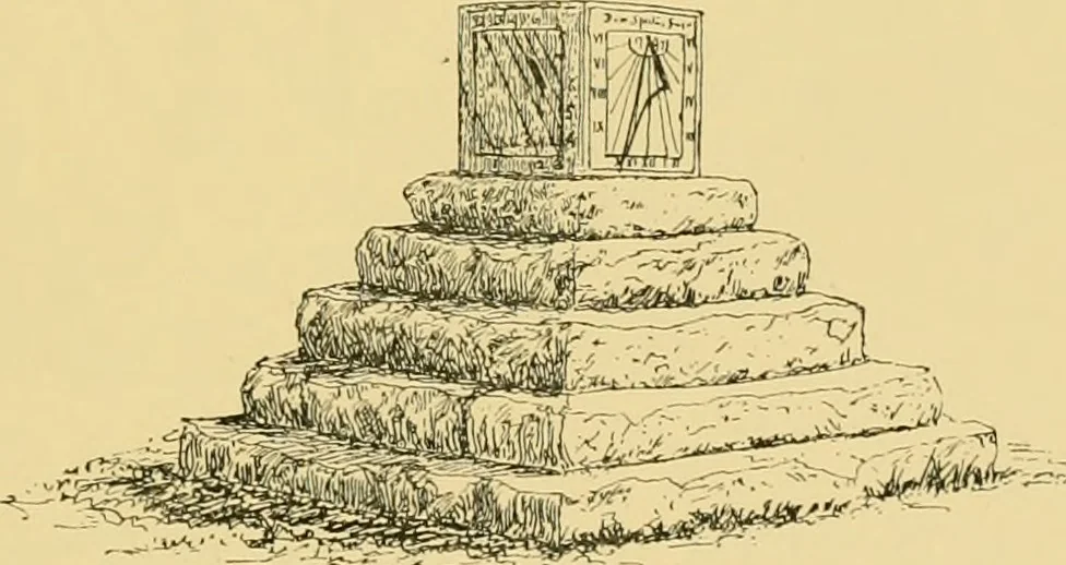 An illustration from The book of sun-dials; originally compiled by the late Mrs. Alfred Gatty; now enl. and re-edited by H. K. F. Eden and Eleanor Lloyd, 1900, leaf 474