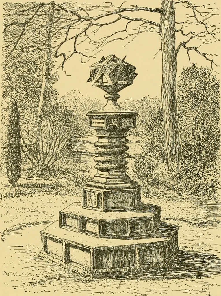 An illustration from The book of sun-dials; originally compiled by the late Mrs. Alfred Gatty; now enl. and re-edited by H. K. F. Eden and Eleanor Lloyd, 1900, leaf 494