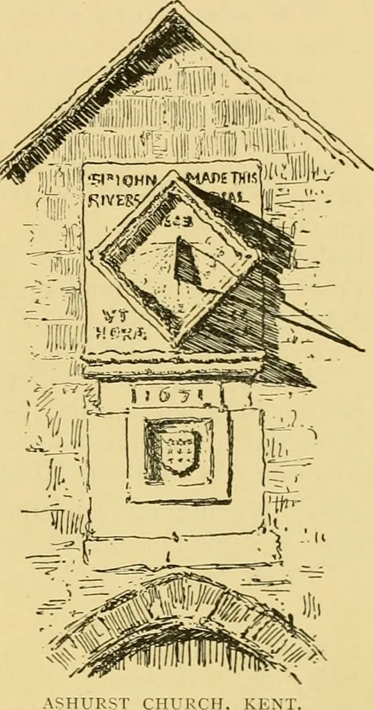 An illustration from The book of sun-dials; originally compiled by the late Mrs. Alfred Gatty; now enl. and re-edited by H. K. F. Eden and Eleanor Lloyd, 1900, leaf 496
